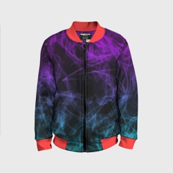Детский бомбер 3D Neon smokes stripes неоновые волны