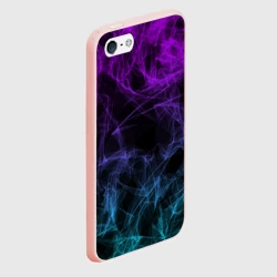 Чехол для iPhone 5/5S матовый Neon smokes stripes неоновые волны - фото 2