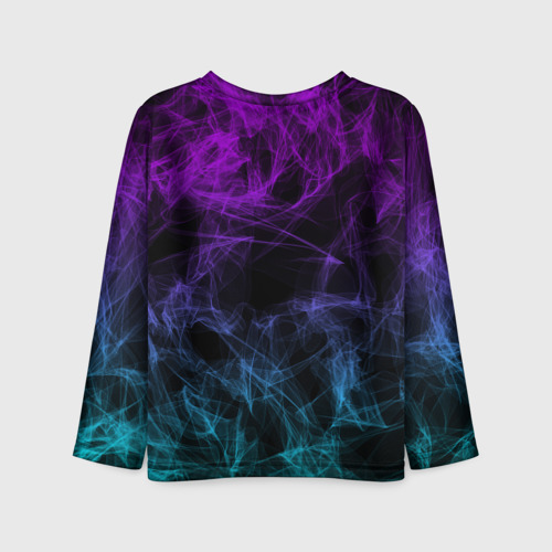 Детский лонгслив 3D Neon smokes stripes неоновые волны, цвет 3D печать - фото 2