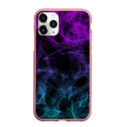 Чехол для iPhone 11 Pro Max матовый Neon smokes stripes неоновые волны