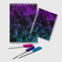 Блокнот Neon smokes stripes неоновые волны