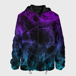Мужская куртка 3D Neon smokes stripes неоновые волны