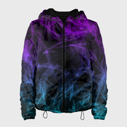 Женская куртка 3D Neon smokes stripes неоновые волны