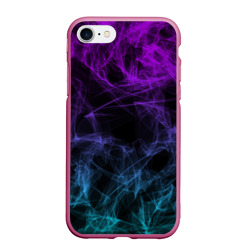 Чехол для iPhone 7/8 матовый Neon smokes stripes неоновые волны