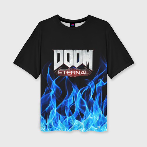 Женская футболка oversize 3D Doom eternal, цвет 3D печать