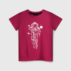 Детская футболка хлопок Космонавт на велосипеде