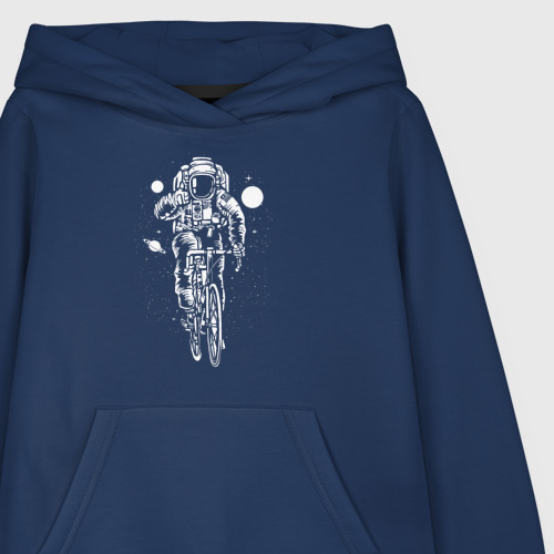 Детская толстовка хлопок Космонавт на велосипеде, цвет темно-синий - фото 3