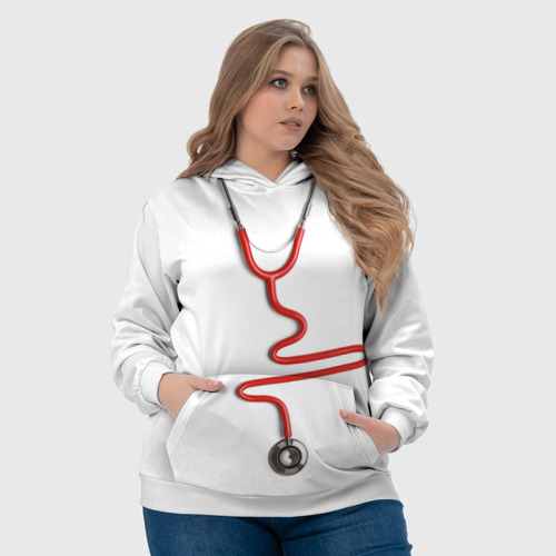 Женская толстовка 3D Медицинский халат, цвет 3D печать - фото 6