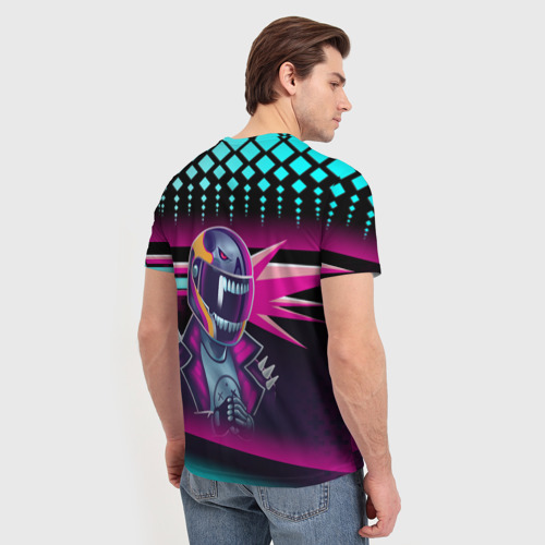 Мужская футболка 3D Неоновый гонщик, цвет 3D печать - фото 4