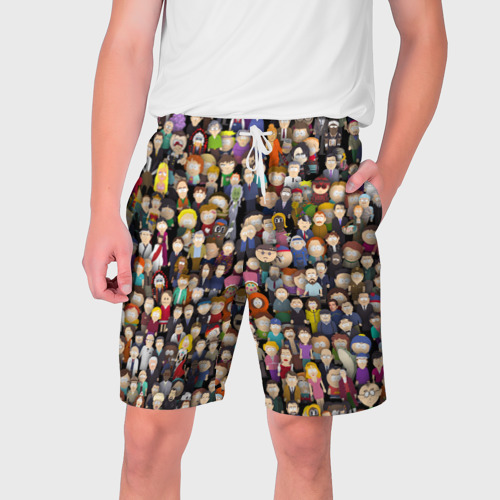 Мужские шорты 3D с принтом Персонажи South Park, вид спереди #2