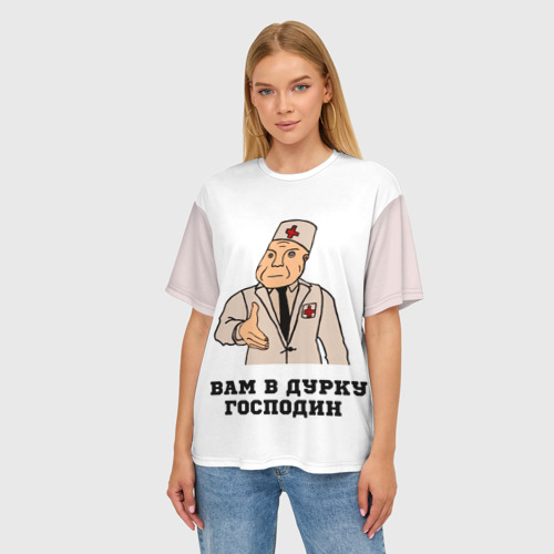 Женская футболка oversize 3D Дурка, цвет 3D печать - фото 3