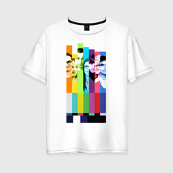 Женская футболка хлопок Oversize Big Bang Theory collage