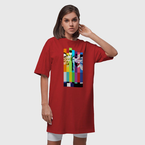 Платье-футболка хлопок Big Bang Theory collage, цвет красный - фото 5