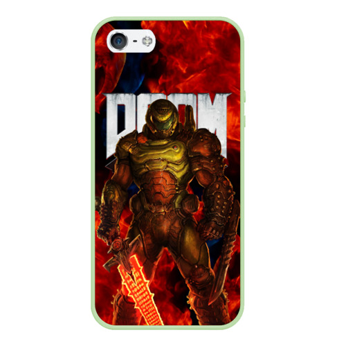 Чехол для iPhone 5/5S матовый Doom eternal, цвет салатовый