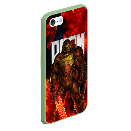 Чехол для iPhone 5/5S матовый Doom eternal, цвет салатовый - фото 3