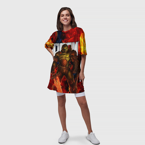Платье-футболка 3D Doom eternal, цвет 3D печать - фото 5