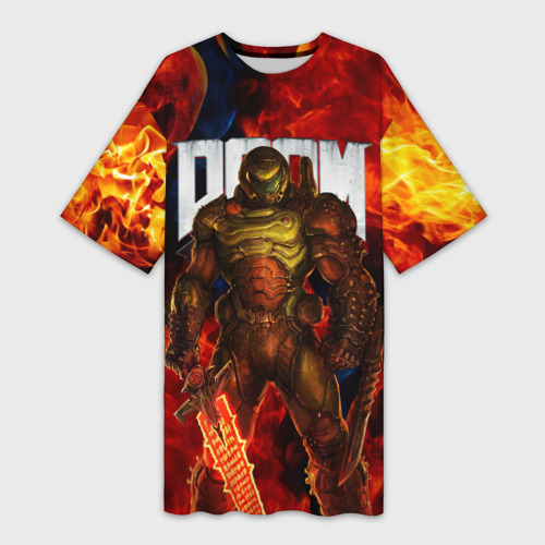 Платье-футболка 3D Doom eternal, цвет 3D печать