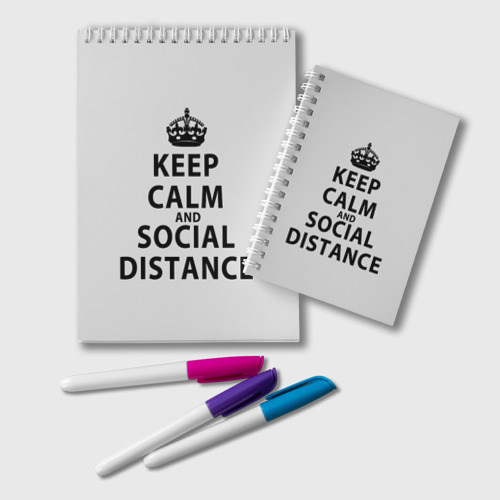 Блокнот Keep Calm And Social Distance, цвет точка