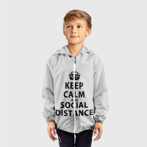 Детская ветровка 3D Keep Calm And Social Distance, цвет белый - фото 3