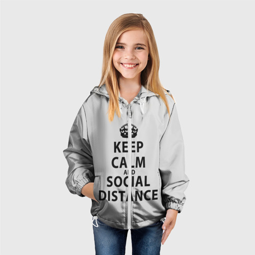 Детская ветровка 3D Keep Calm And Social Distance, цвет белый - фото 4