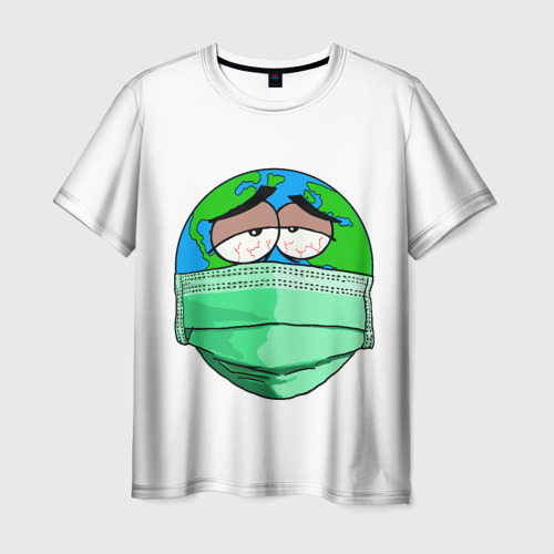 Мужская футболка 3D Зараженная Планета