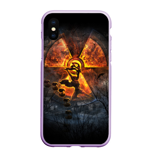 Чехол для iPhone XS Max матовый S.T.A.L.K.E.R. 2 Сталкер 2, цвет сиреневый