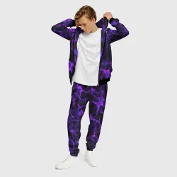 Мужской костюм 3D Purple digital smoke neon - фото 2