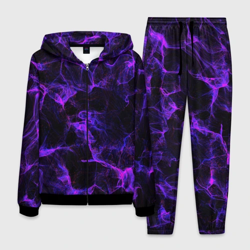 Мужской костюм 3D Purple digital smoke neon