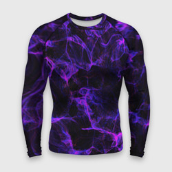 Мужской рашгард 3D Purple digital smoke neon