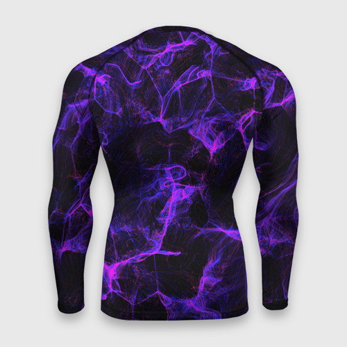 Мужской рашгард 3D Purple digital smoke neon, цвет 3D печать - фото 2