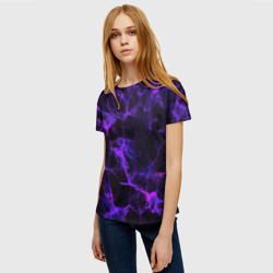 Женская футболка 3D Purple digital smoke neon - фото 2