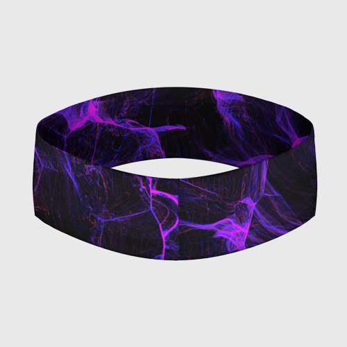 Повязка на голову 3D Purple digital smoke neon - фото 2