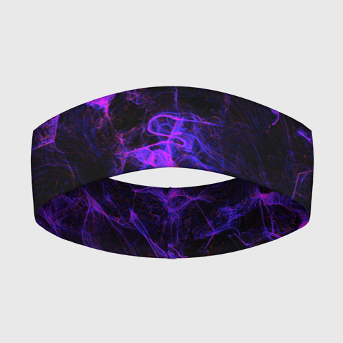 Повязка на голову 3D Purple digital smoke neon