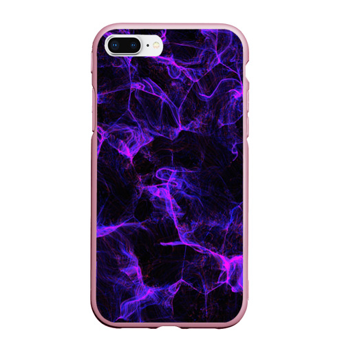 Чехол для iPhone 7Plus/8 Plus матовый Purple digital smoke neon, цвет розовый