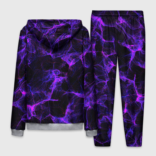 Мужской костюм с толстовкой 3D Purple digital smoke neon, цвет меланж - фото 2