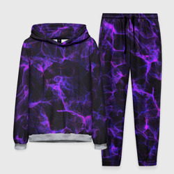 Мужской костюм с толстовкой 3D Purple digital smoke neon