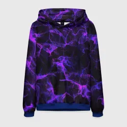 Мужская толстовка 3D Purple digital smoke neon