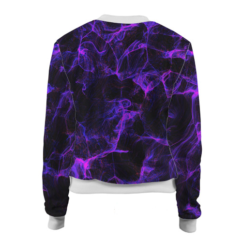 Женский бомбер 3D Purple digital smoke neon - фото 2