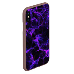 Чехол для iPhone XS Max матовый Purple digital smoke neon - фото 2