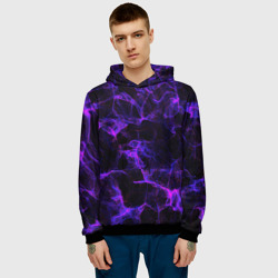 Мужская толстовка 3D Purple digital smoke neon - фото 2