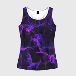Женская майка 3D Purple digital smoke neon