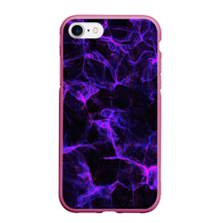 Чехол для iPhone 7/8 матовый Purple digital smoke neon