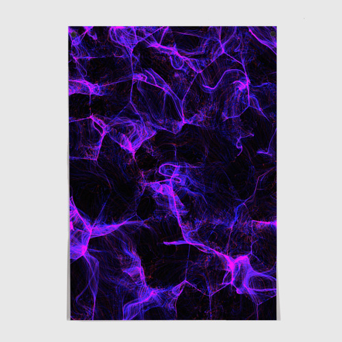 Постер Purple digital smoke neon