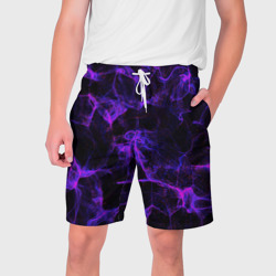 Мужские шорты 3D Purple digital smoke neon