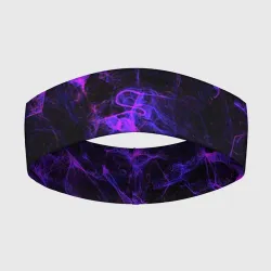 Повязка на голову 3D Purple digital smoke neon