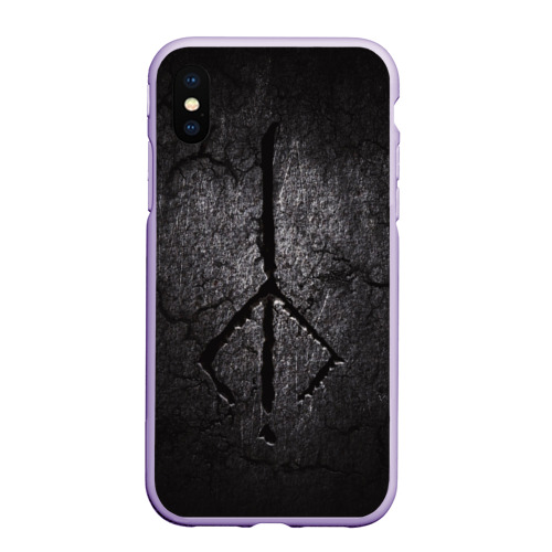 Чехол для iPhone XS Max матовый Bloodborne hunter символ охотника, цвет светло-сиреневый