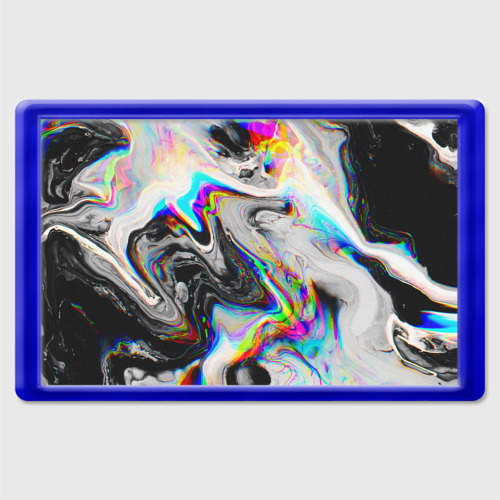 Магнит 45*70 Digital abstract glitch глитч, цвет синий