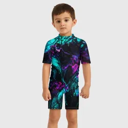 Детский купальный костюм 3D Неоновая абстракция neon - фото 2
