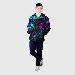 Мужская куртка 3D Неоновая абстракция neon - фото 2