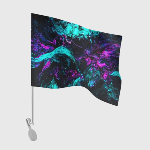 Флаг для автомобиля Неоновая абстракция neon